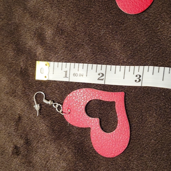 Heart Hollowed Faux Leather Earrings - Picture 4 of 4